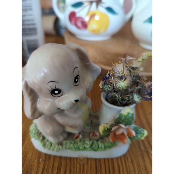 Vintage Anthropomorphic Puppy Dog Planter or Matchstick Holder Kitschy Figurine - Picture 3 of 11